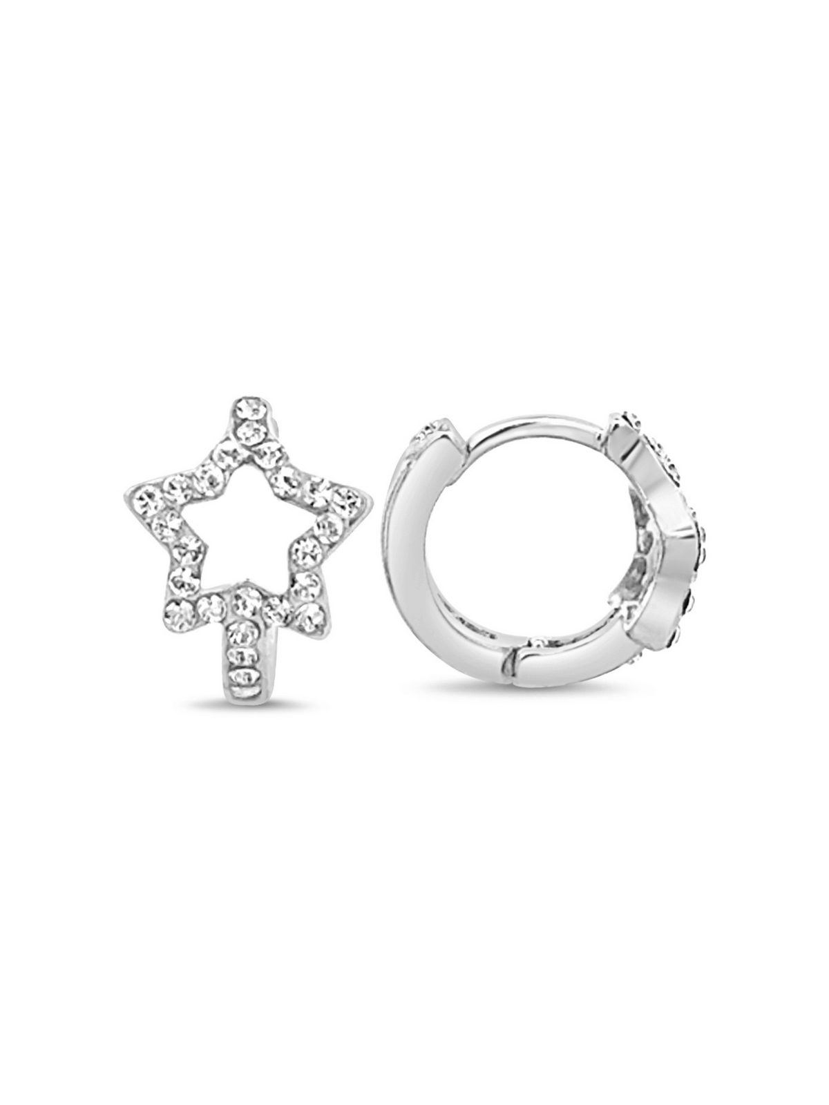 Star CZ Huggie Earrings