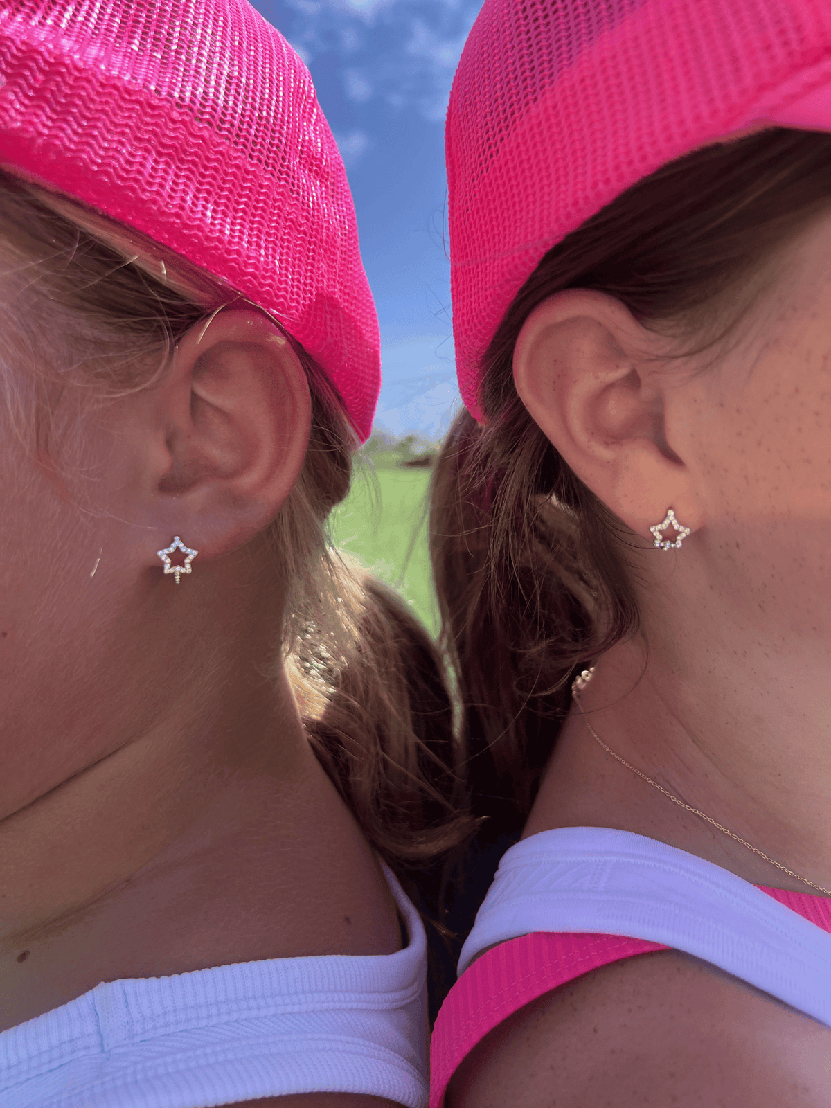 Star CZ Huggie Earrings