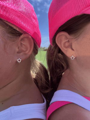 Star CZ Huggie Earrings