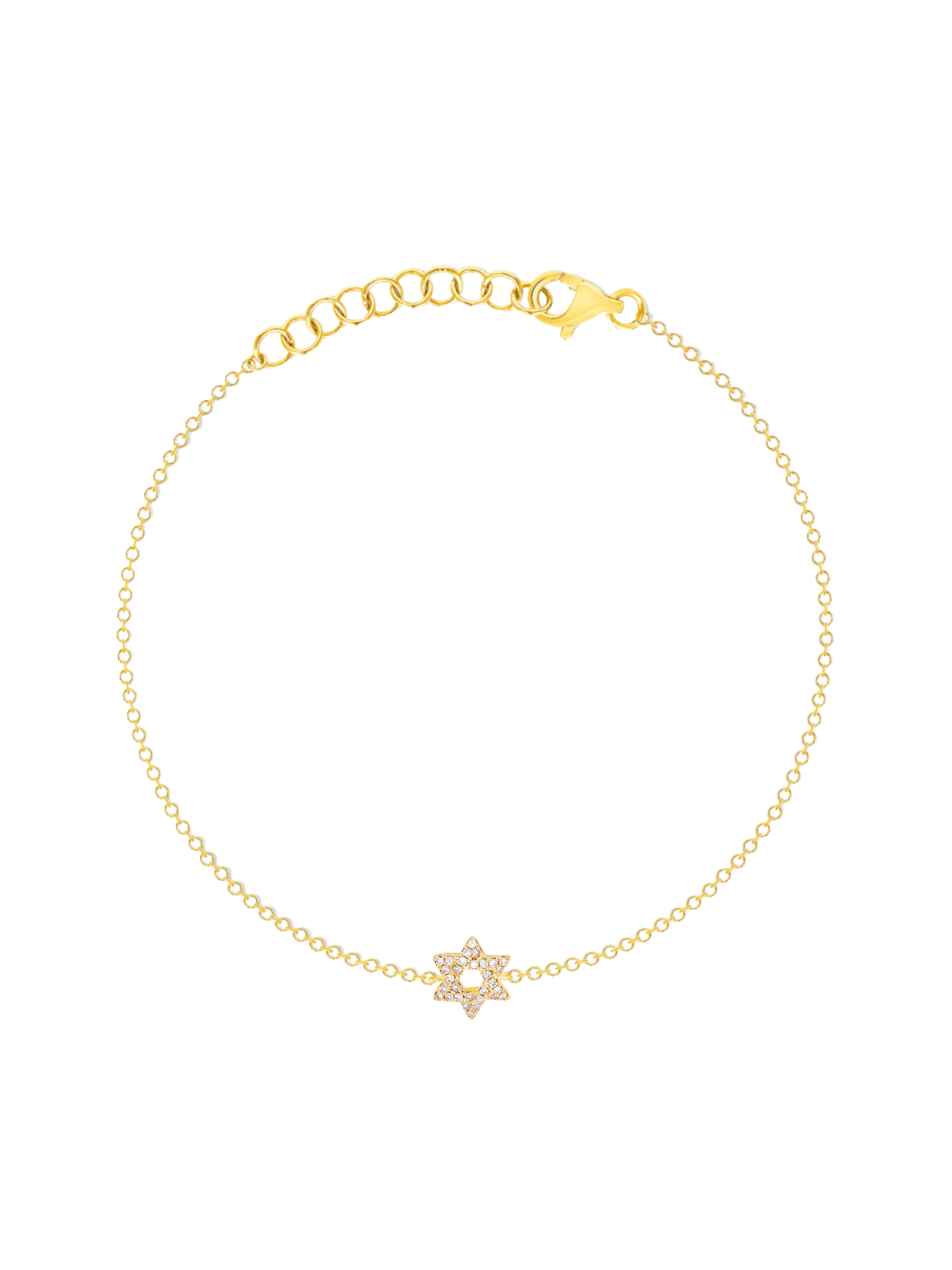 Star of David Diamond Bracelet 14K