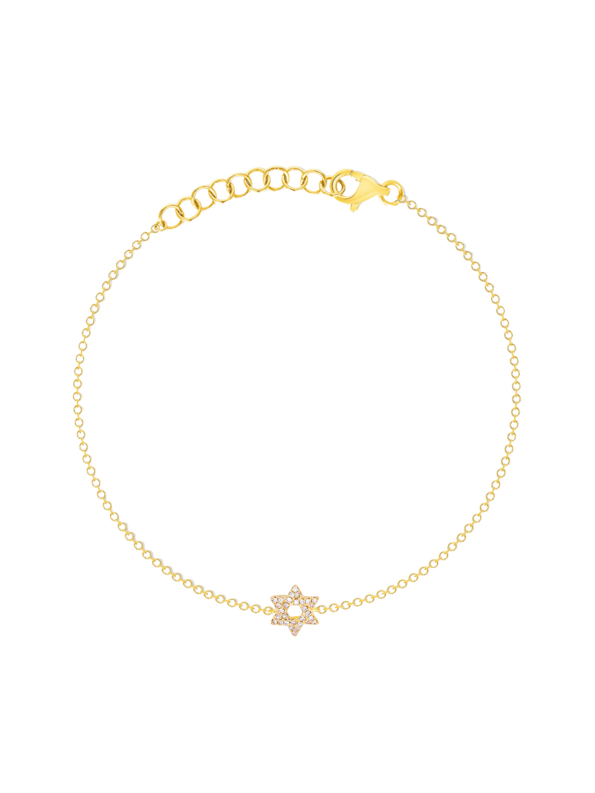 Star of David Diamond Bracelet 14K