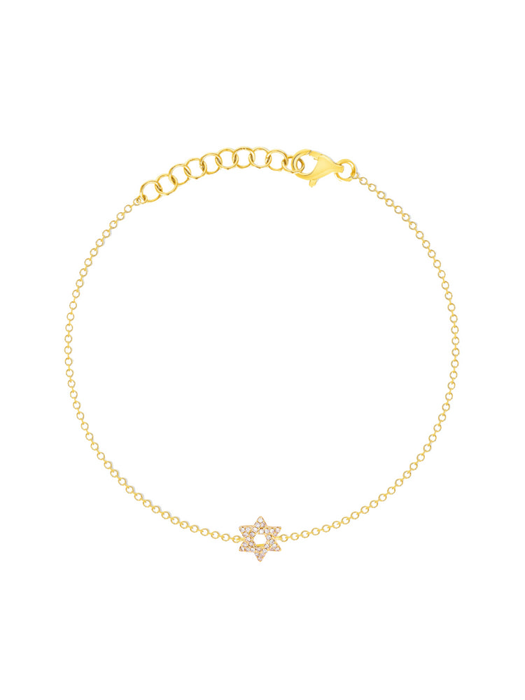 Star of David Diamond Bracelet 14K