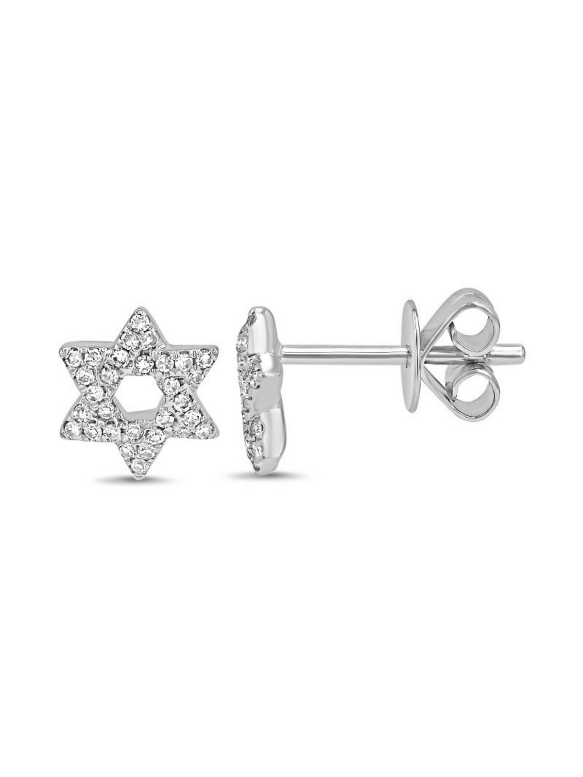 Star of David Diamond Stud Earrings 14K
