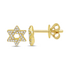 Star of David Diamond Stud Earrings 14K