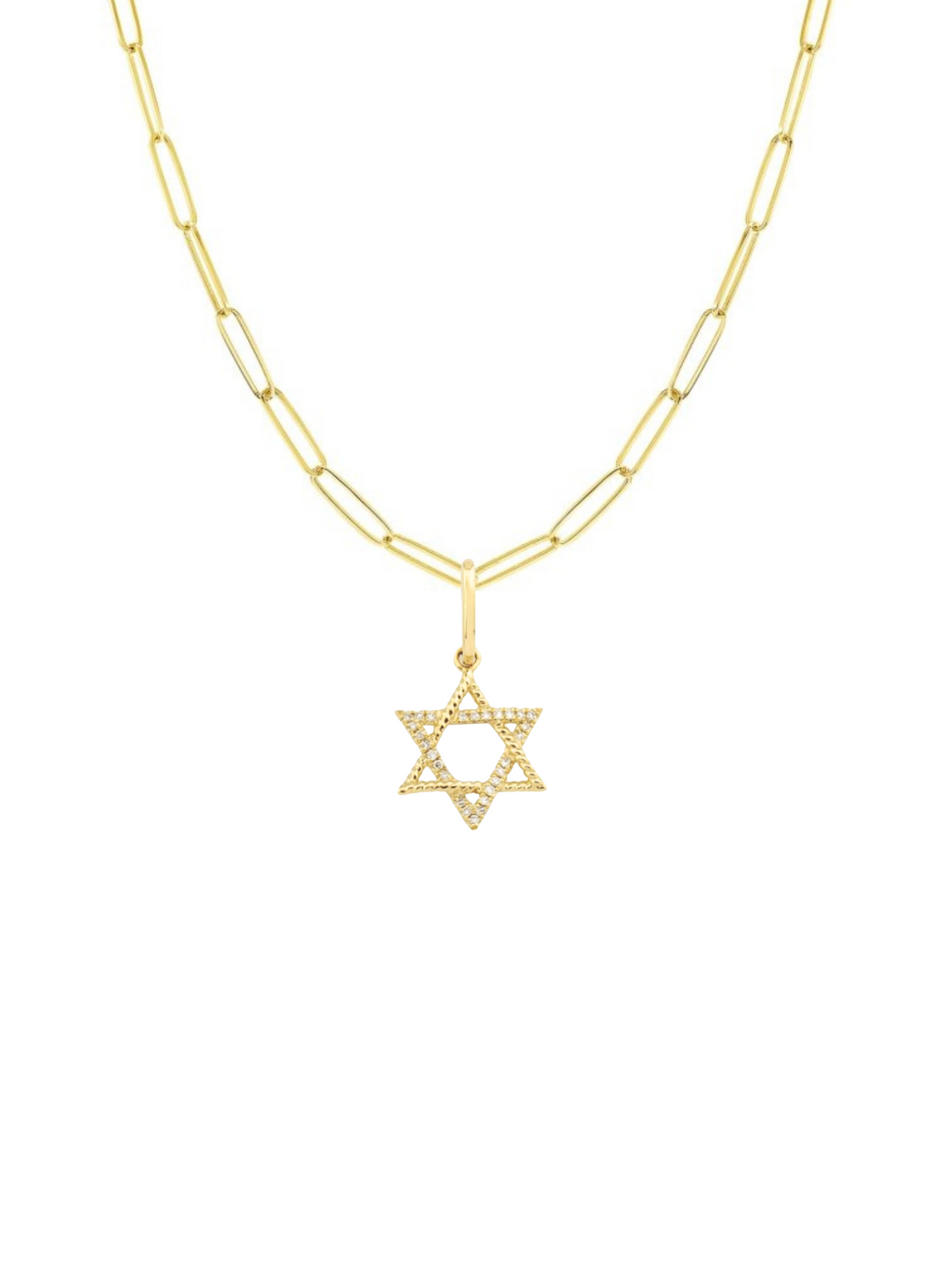 Diamond Star of David Charm 14K