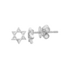 White gold star of david stud earrings