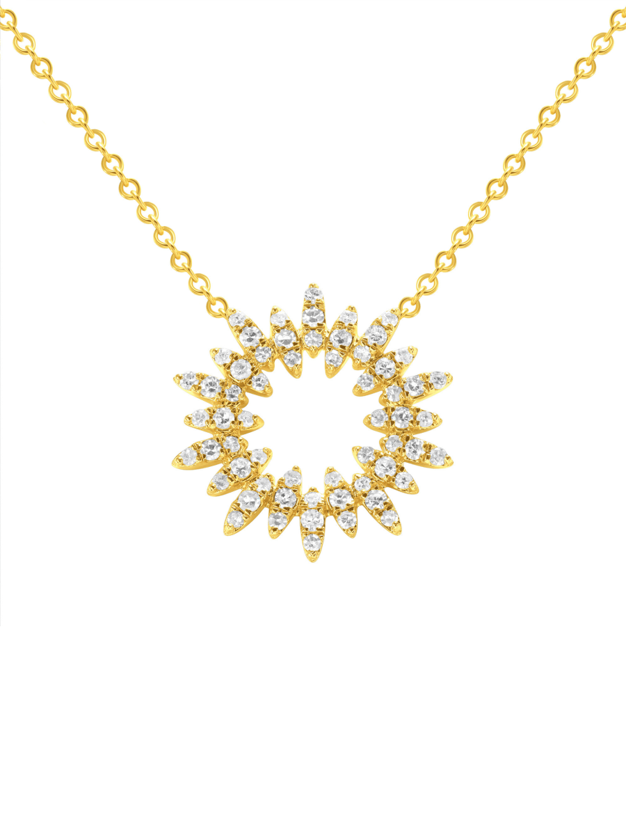Sun Diamond Necklace 14K