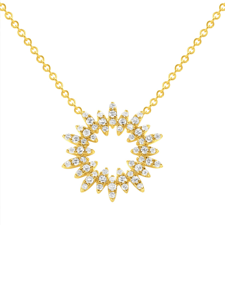 Sun Diamond Necklace 14K
