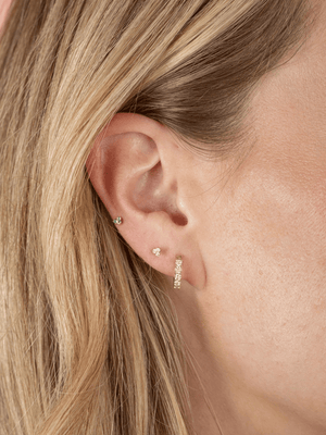 Teeny Trio Diamond Stud Earring 14K