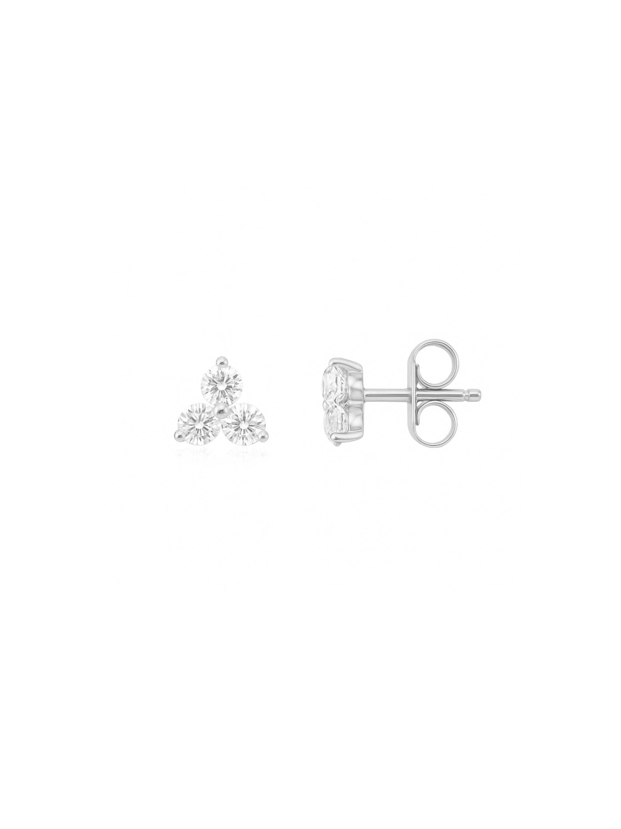 Teeny Trio Diamond Stud Earring 14K