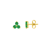 Teeny Emerald Trio Stud Earring 14K