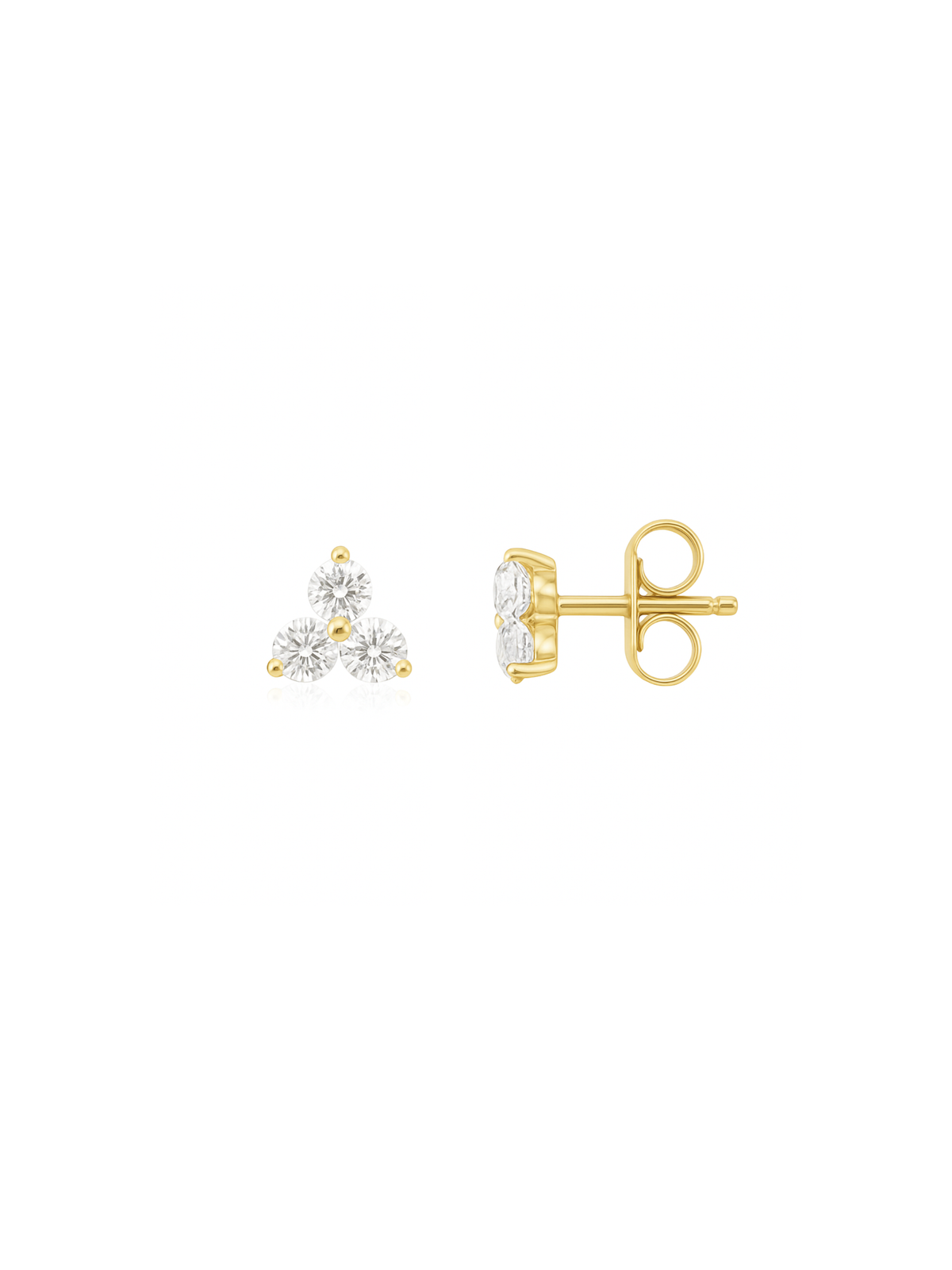 Teeny Trio Diamond Stud Earring 14K