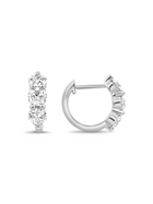 Triple Crown Diamond Huggie Earrings 14K