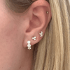 Triple Crown Diamond Huggie Earrings 14K
