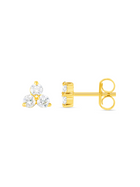 Trio Diamond Stud Earrings 14K
