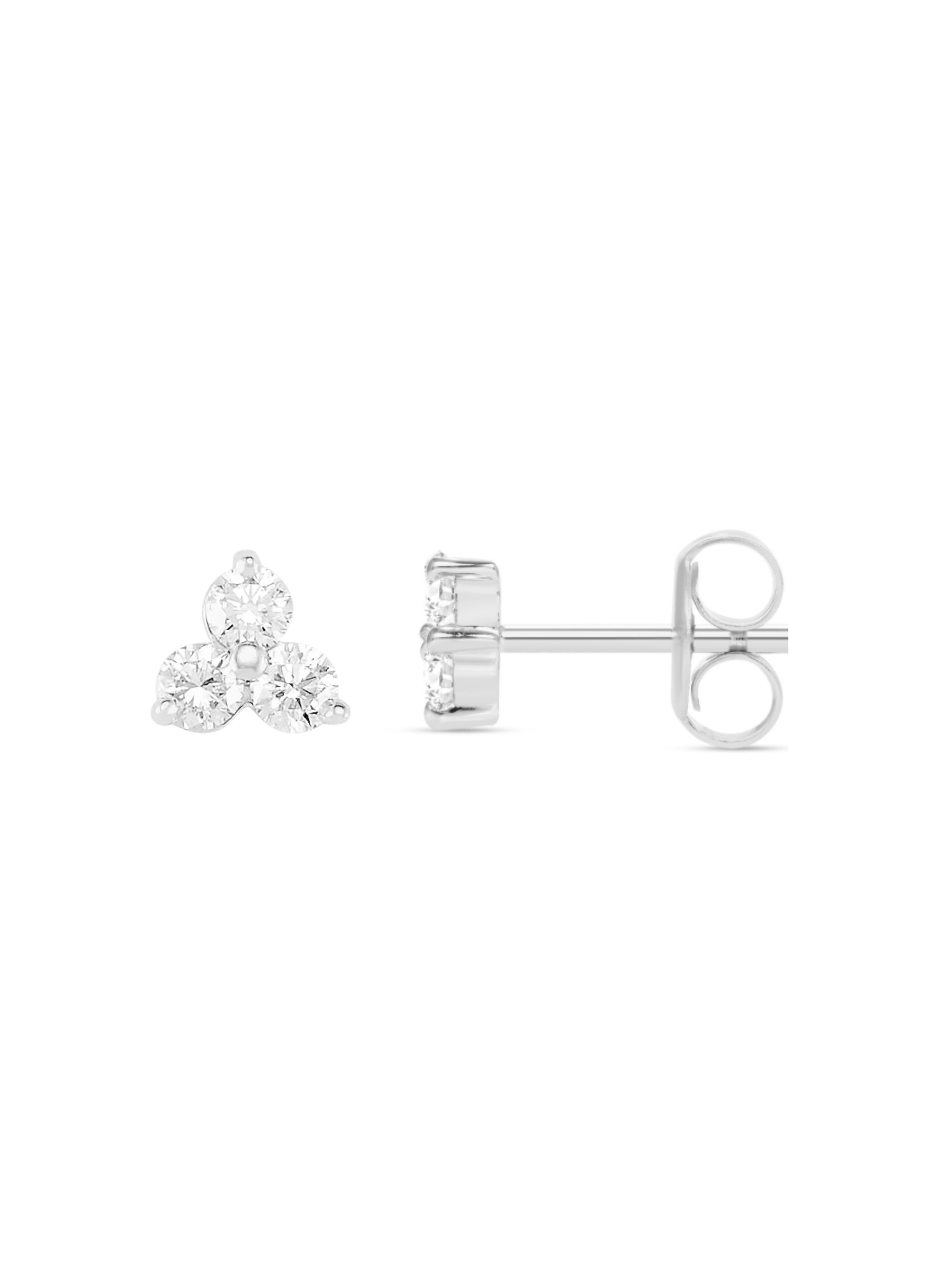 Trio Diamond Stud Earrings 14K
