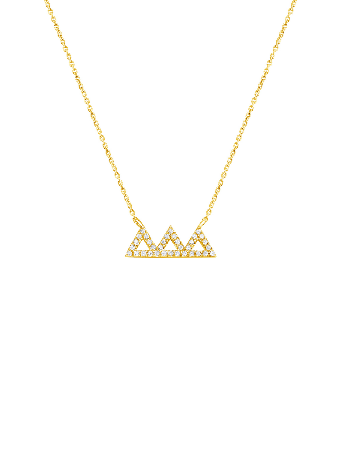 Triangle Diamond Necklace 14K