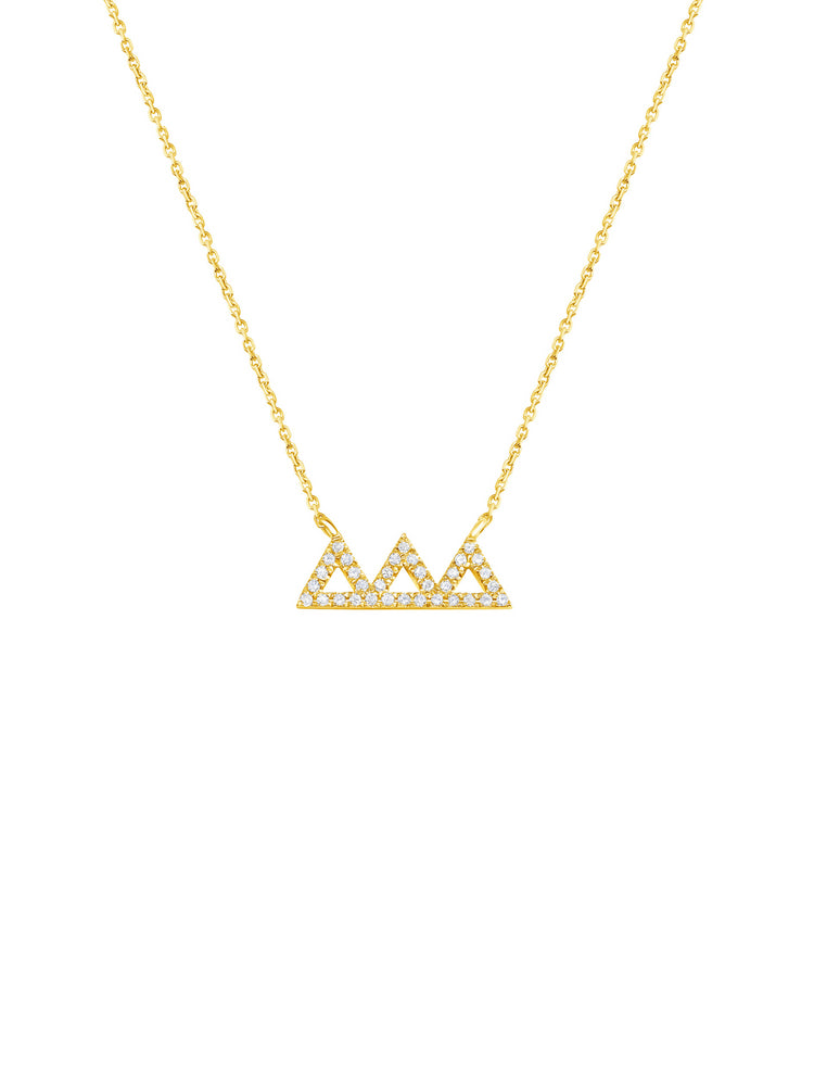 Triangle Diamond Necklace 14K