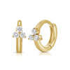 Trio Diamond Huggie Earrings 14K