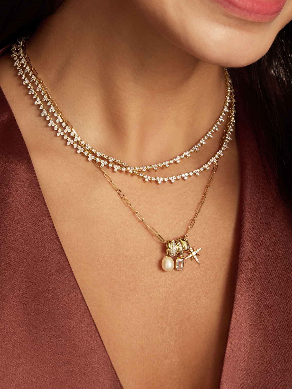 Lucy Triple Charm Necklace