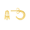 Triple Hoop Huggie Earrings 14K