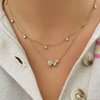 Triple Pear Diamond Necklace 14K