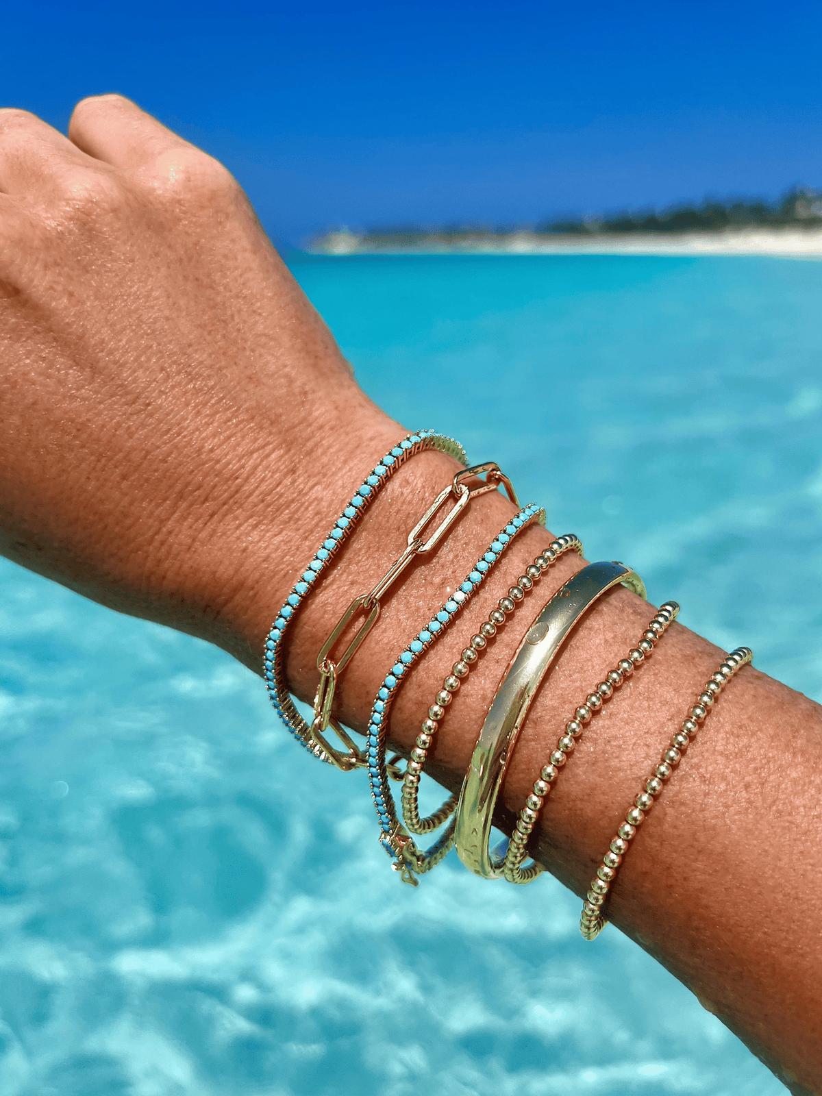 Turquoise Tennis Necklace + Bracelet Set