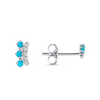 Crown Turquoise Stud Earrings 14K