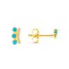 Crown Turquoise Stud Earrings 14K