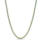 Turquoise Cz Tennis Necklace
