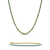 Turquoise Tennis Necklace + Bracelet Set