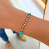 Flower Tennis Bracelet - Turquoise 14K