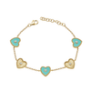 Maya Turquoise Heart Bracelet 14K