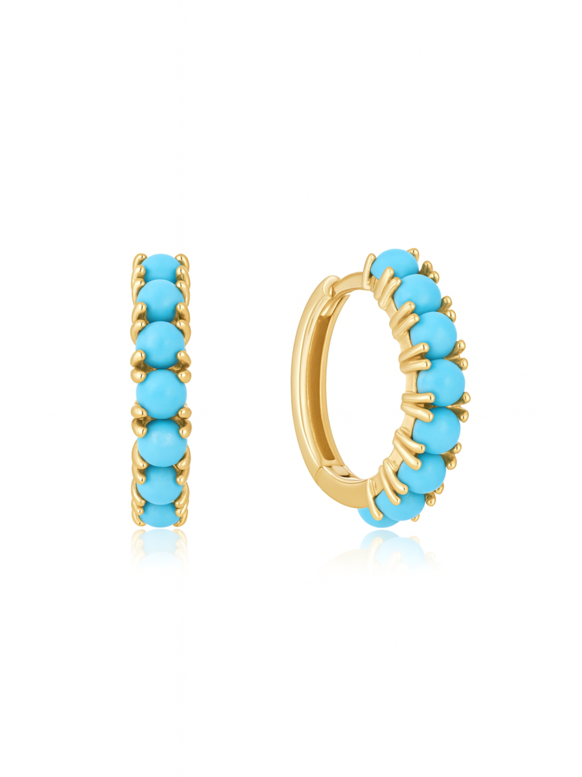 Turquoise Huggie Earrings