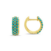 Callie Turquoise Huggie Earrings 14K