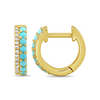 Daphne Double Row Huggie Earrings - Turquoise 14K