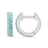 Daphne Double Row Huggie Earrings - Turquoise 14K