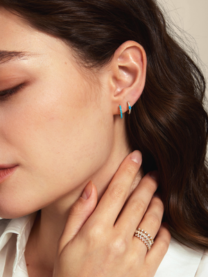 Turquoise Huggie Earrings