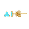 Trio Turquoise Stud Earring 14K