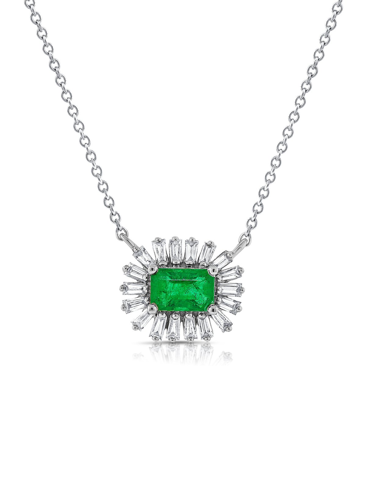 Evelyn Pendant Necklace - Emerald 14K