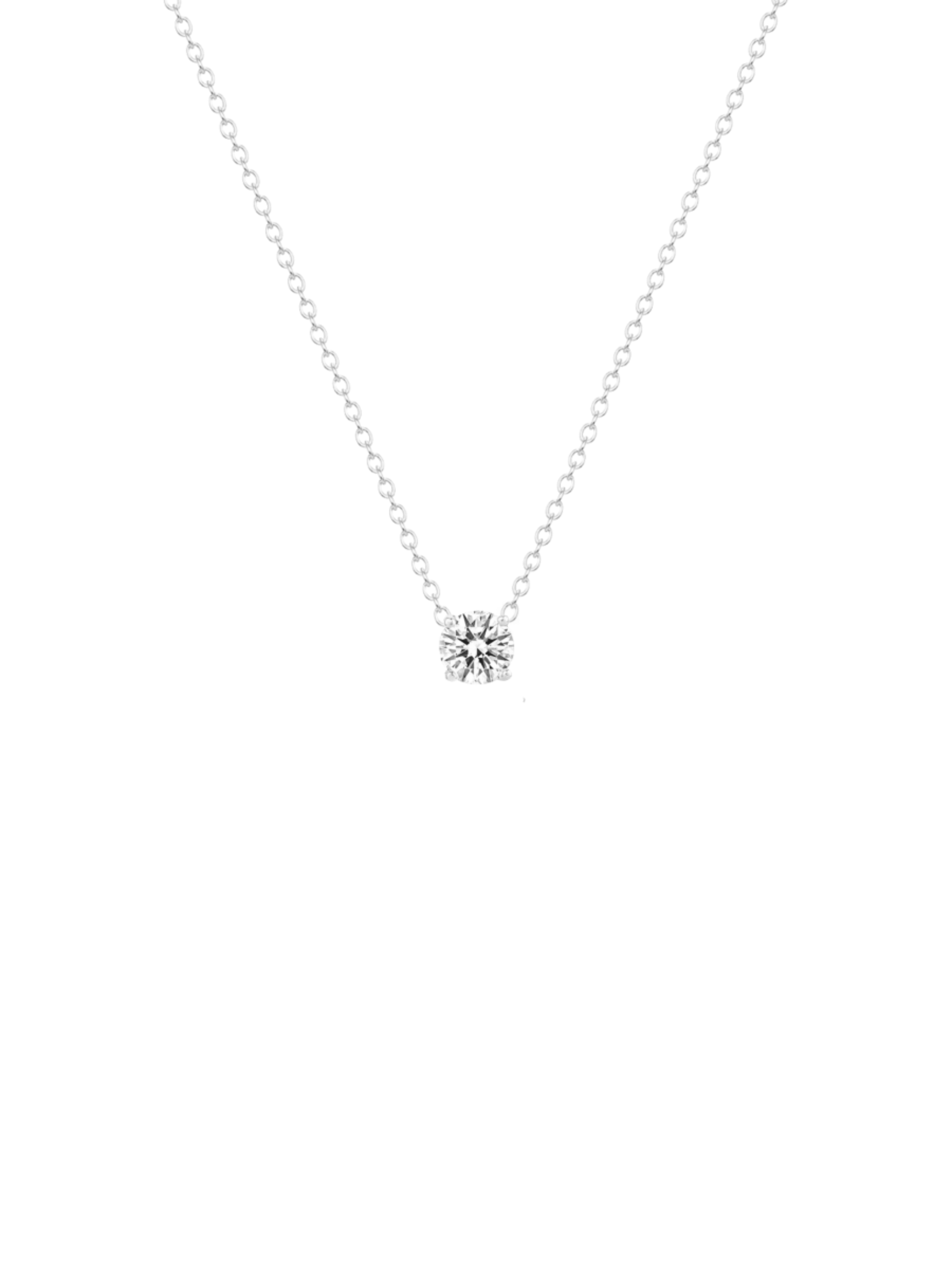 Round Diamond Necklace 14K