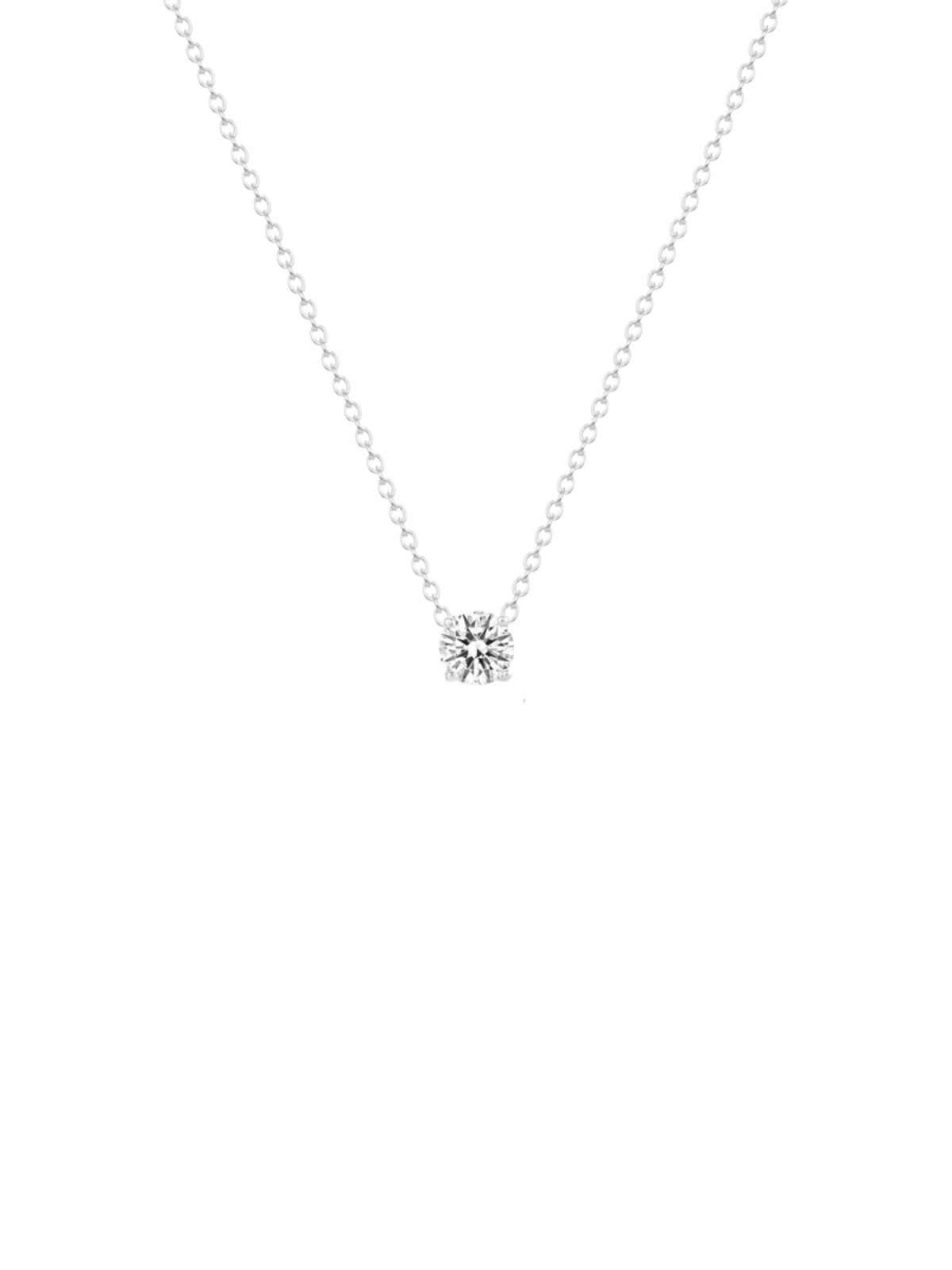 Round Diamond Necklace 14K