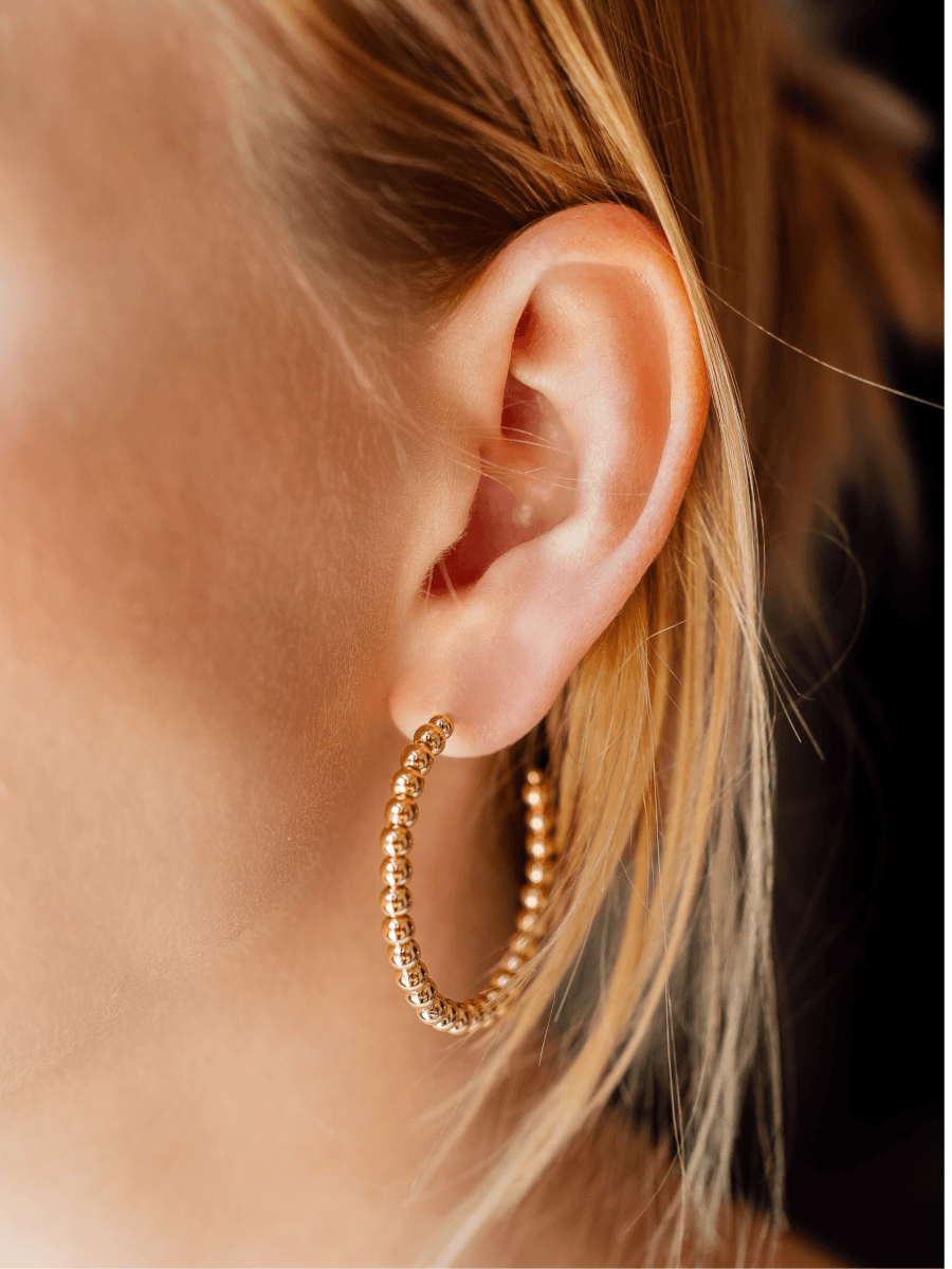 4mm Beaded Hoop LeMel