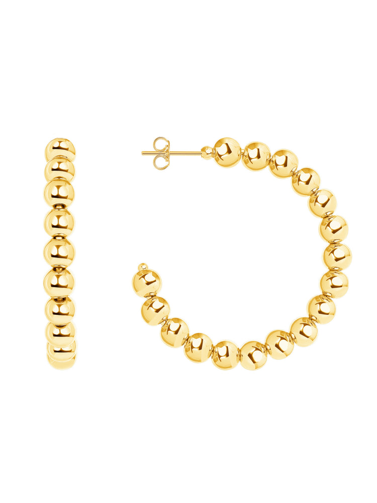 6mm Beaded Hoop Earrings