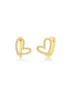 Hailey Heart Huggie Earrings 14K - LeMel