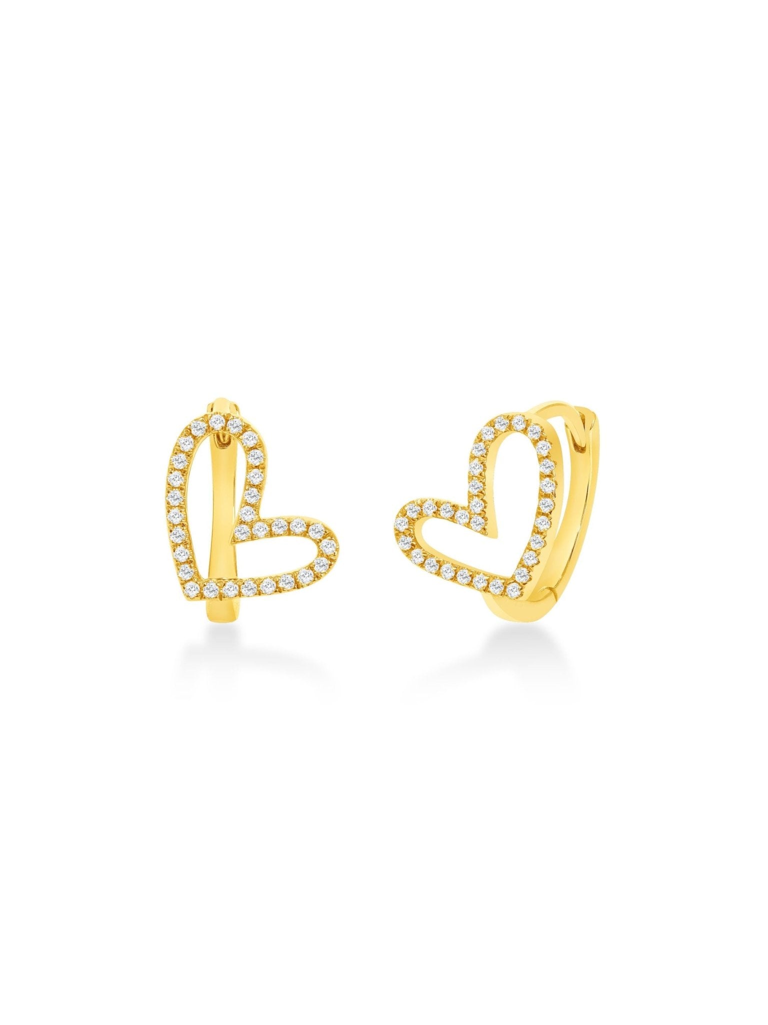 Hailey Heart Huggie Earrings 14K - LeMel