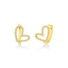 Hailey Heart Huggie Earrings 14K - LeMel