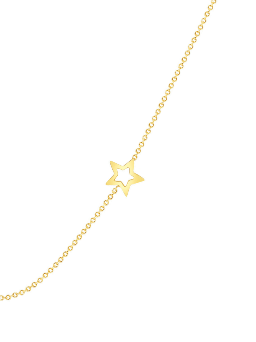 Dainty gold chain with simple gold star charm 