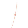 Small round diamond on rose gold chain