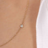 Small round diamond on gold chain